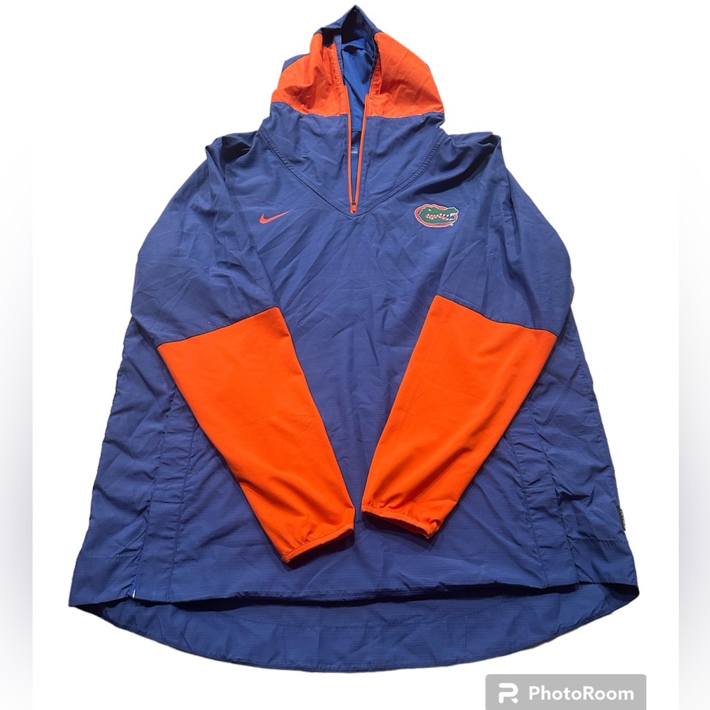 Nike Men's Blue and Orange Hooded Jacket